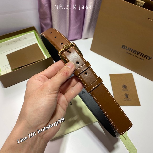 BURBERRY經典爆款皮帶 巴寶莉精緻專屬標識搭扣腰帶  jjp2684